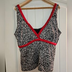 VGUC Penningtons Black and White Tankini Wrap  Top